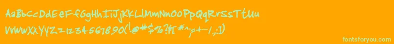 フォントJenkt – オレンジの背景に緑のフォント