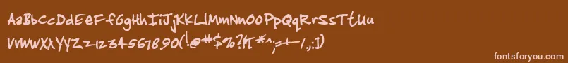 フォントJenkt – 茶色の背景にピンクのフォント