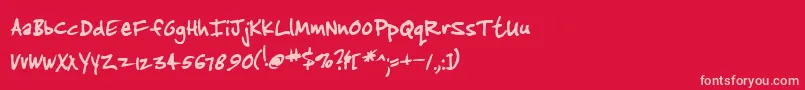 Jenkt Font – Pink Fonts on Red Background