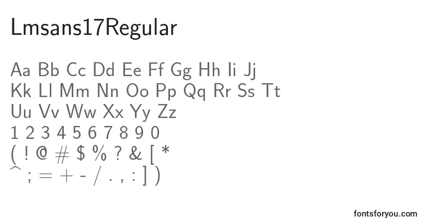 A fonte Lmsans17Regular – alfabeto, números, caracteres especiais