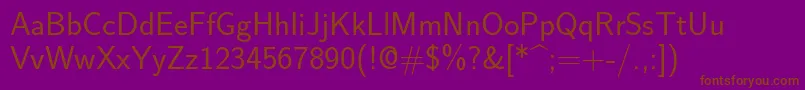 Lmsans17Regular Font – Brown Fonts on Purple Background