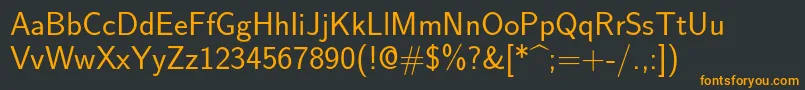 フォントLmsans17Regular – 黒い背景にオレンジの文字