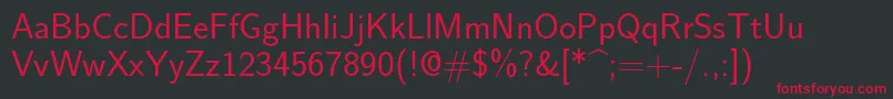 フォントLmsans17Regular – 黒い背景に赤い文字