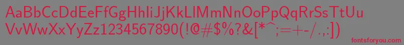 Lmsans17Regular Font – Red Fonts on Gray Background