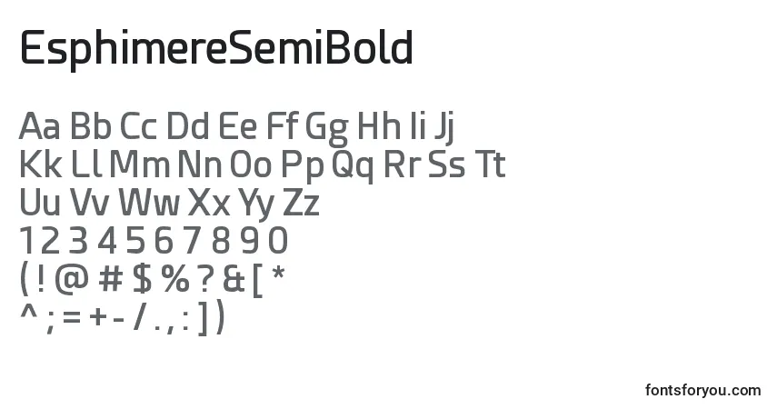Schriftart EsphimereSemiBold – Alphabet, Zahlen, spezielle Symbole