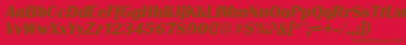 fuente GrenobleserialXboldItalic – Fuentes Marrones Sobre Fondo Rojo