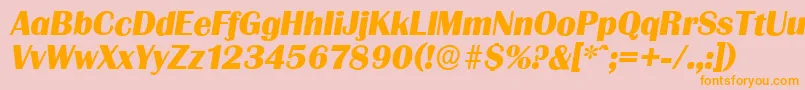 GrenobleserialXboldItalic Font – Orange Fonts on Pink Background