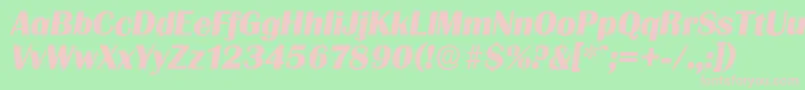Шрифт GrenobleserialXboldItalic – розовые шрифты на зелёном фоне