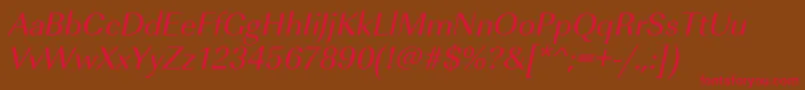 UrwimperialtOblique Font – Red Fonts on Brown Background