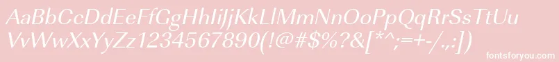 フォントUrwimperialtOblique – ピンクの背景に白い文字