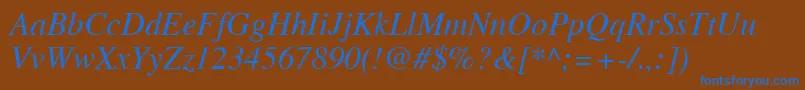 フォントTimesLtItalic – 茶色の背景に青い文字