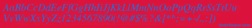 TimesLtItalic Font – Blue Fonts on Red Background