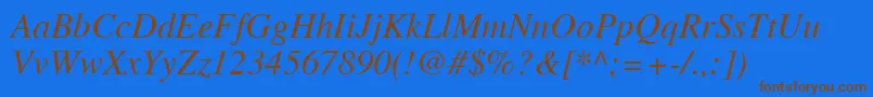 More about TimesLtItalic Font TimesLtItalic Font – Brown Fonts on Blue Background