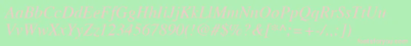 TimesLtItalic Font – Pink Fonts on Green Background