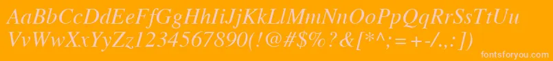 フォントTimesLtItalic – オレンジの背景にピンクのフォント