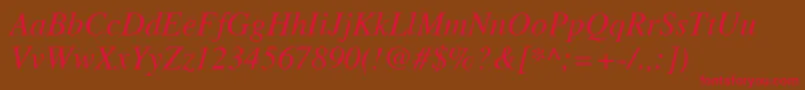 TimesLtItalic Font – Red Fonts on Brown Background