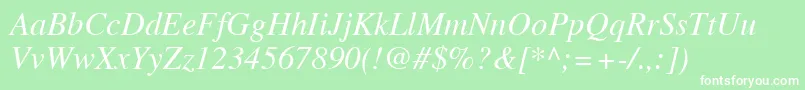 TimesLtItalic Font – White Fonts on Green Background
