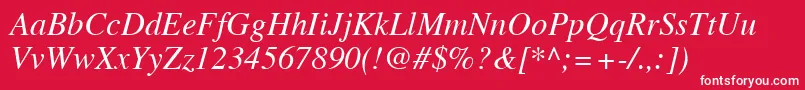 TimesLtItalic Font – White Fonts on Red Background