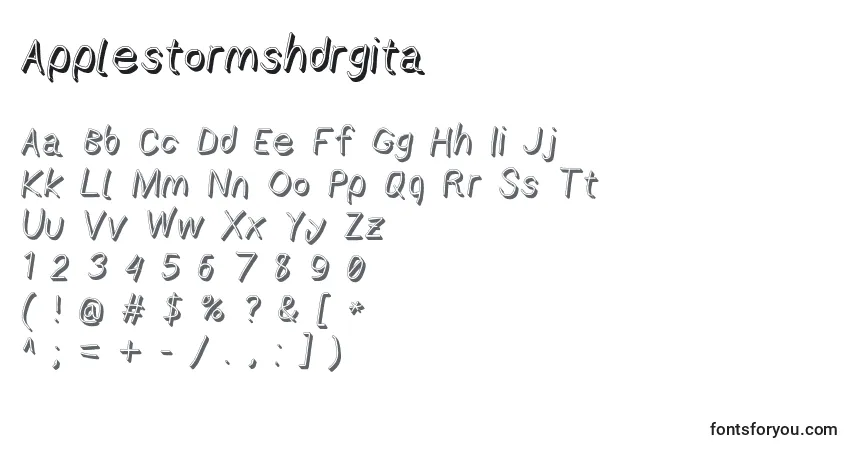 Fuente Applestormshdrgita - alfabeto, números, caracteres especiales