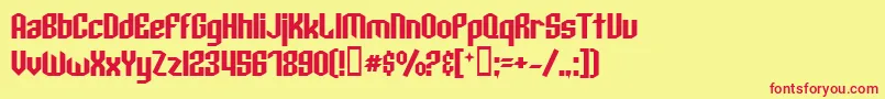 ArcheryBlack Font – Red Fonts on Yellow Background