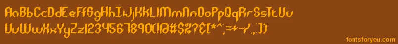 RoughDayBrk Font – Orange Fonts on Brown Background