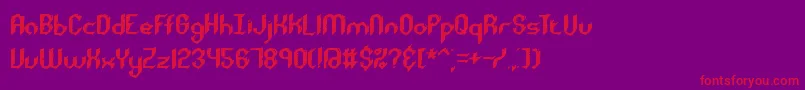 RoughDayBrk Font – Red Fonts on Purple Background