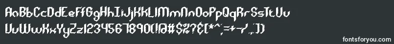 RoughDayBrk-fontti – valkoiset fontit mustalla taustalla