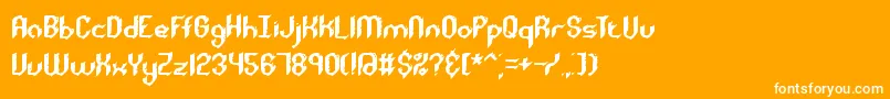 RoughDayBrk-Schriftart – Weiße Schriften auf orangefarbenem Hintergrund