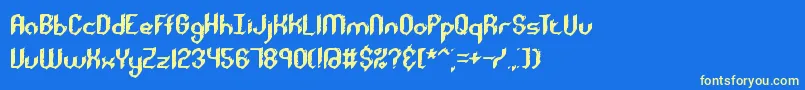 RoughDayBrk Font – Yellow Fonts on Blue Background