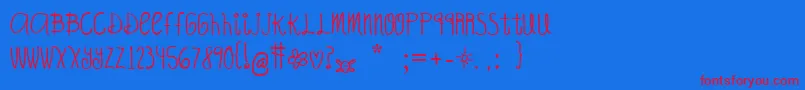 OhHelloCandy Font – Red Fonts on Blue Background