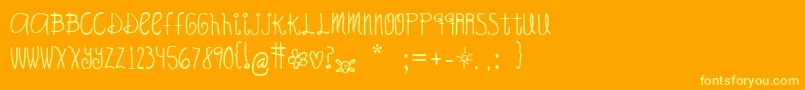 OhHelloCandy Font – Yellow Fonts on Orange Background