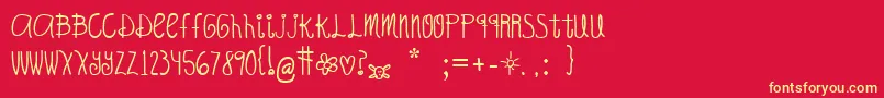 OhHelloCandy Font – Yellow Fonts on Red Background