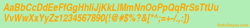 HelveticaLtNarrowBoldOblique Font – Orange Fonts on Green Background