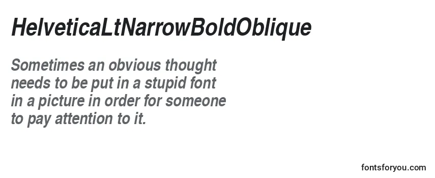 Шрифт HelveticaLtNarrowBoldOblique