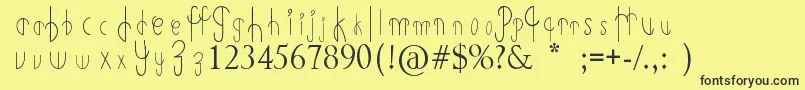 PrimitiveAlien Font – Black Fonts on Yellow Background