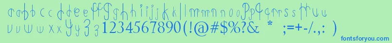 PrimitiveAlien Font – Blue Fonts on Green Background