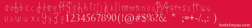 PrimitiveAlien Font – Pink Fonts on Red Background