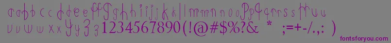 PrimitiveAlien Font – Purple Fonts on Gray Background