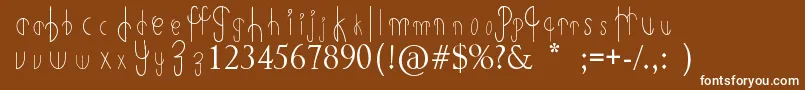 PrimitiveAlien Font – White Fonts on Brown Background