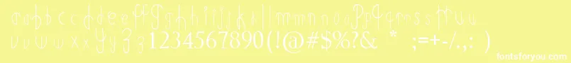 PrimitiveAlien Font – White Fonts on Yellow Background