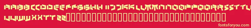 BedlamAbsolute Font – Yellow Fonts on Red Background