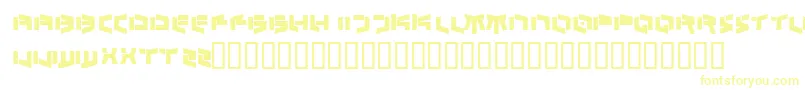フォントBedlamAbsolute – 白い背景に黄色の文字