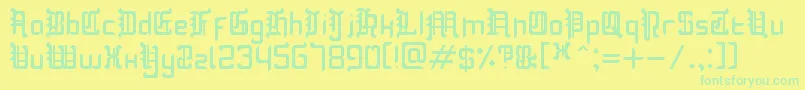 Police BlackletterBuffoonery – polices vertes sur fond jaune
