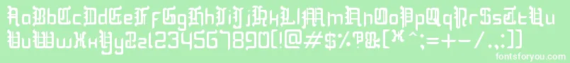 BlackletterBuffoonery Font – White Fonts on Green Background