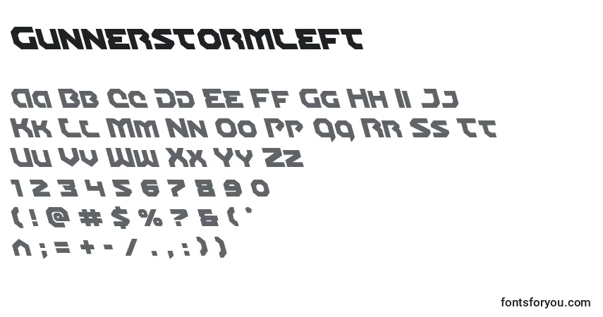A fonte Gunnerstormleft – alfabeto, números, caracteres especiais