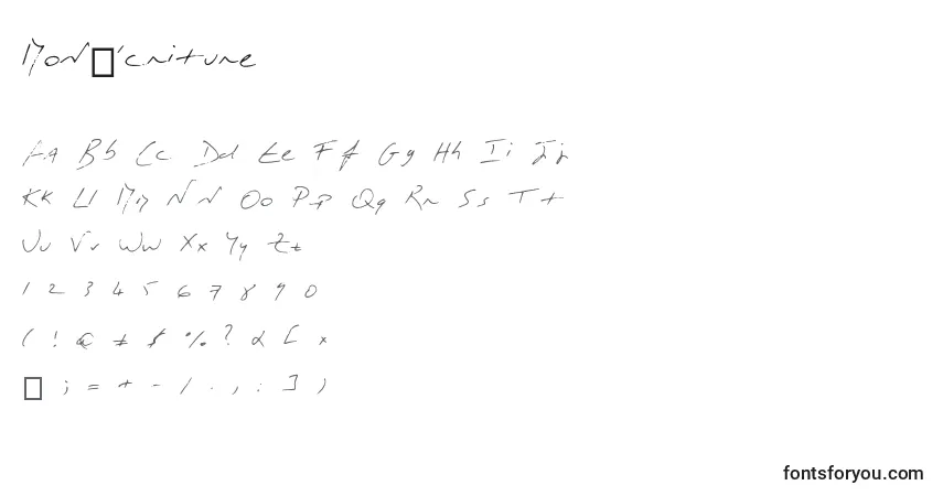 Schriftart MonР’criture – Alphabet, Zahlen, spezielle Symbole