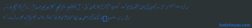 MonР’criture-Schriftart – Blaue Schriften auf schwarzem Hintergrund