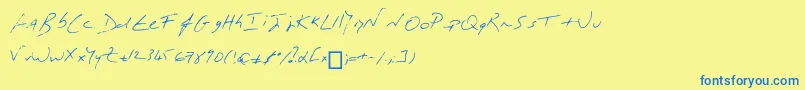 MonР’criture Font – Blue Fonts on Yellow Background