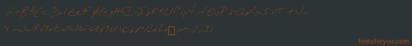 Więcej informacji o czcionce MonР’criture Czcionka MonР’criture – brązowe czcionki na czarnym tle