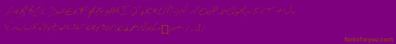 MonР’criture-Schriftart – Braune Schriften auf violettem Hintergrund